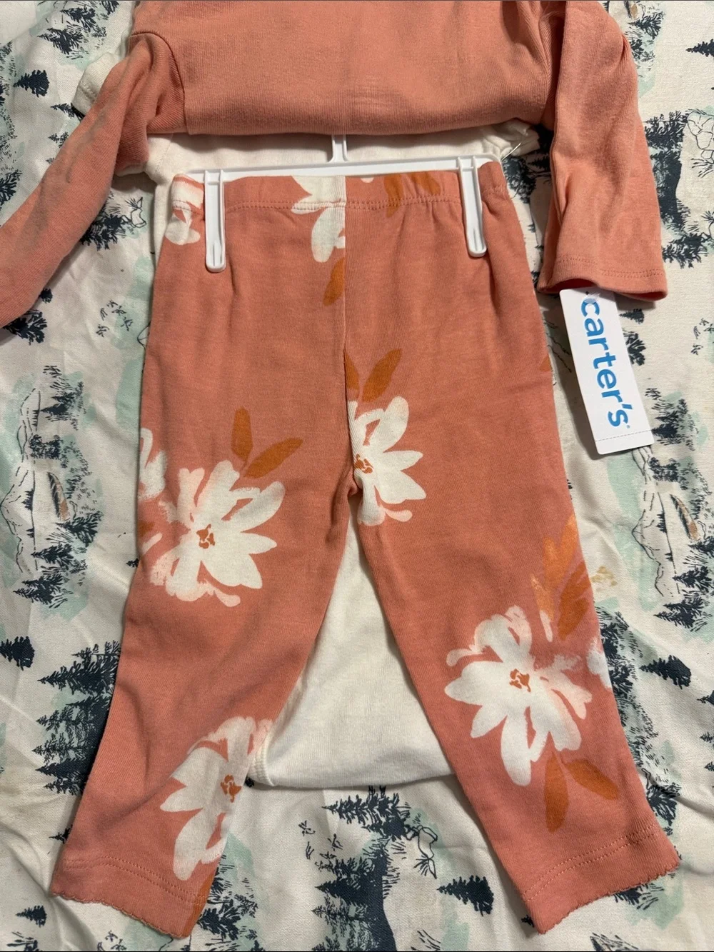 Carter's NEW Floral 3-Piece Baby Outfit 9Month Onesie, pants and top